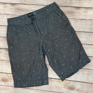 Men’s Retrofit Grey Shorts with Anchors Size 30